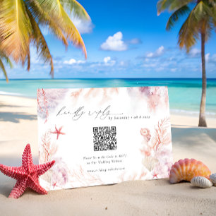 Tarjeta De Recepción Boda de algas submarinas submarinas Código QR RSVP