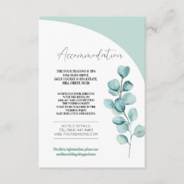 Tarjeta De Recepción Boda de Alojamiento Eucalyptus