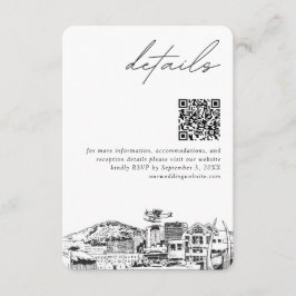 Tarjeta De Recepción Boda de Anchorage Detalles modernos Código QR