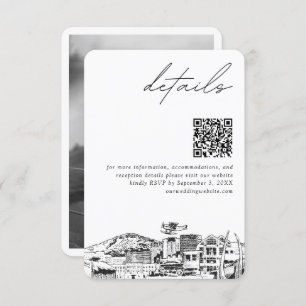 Tarjeta De Recepción Boda de Anchorage Detalles modernos Código QR