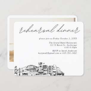 Tarjeta De Recepción Boda de Anchorage Elegante Ensayo Cena