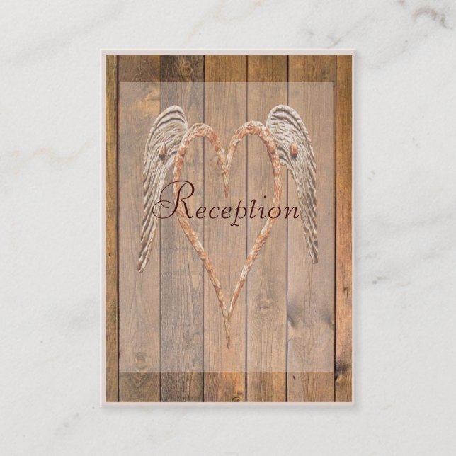 Tarjeta De Recepción Boda de Angel Wings (Anverso)
