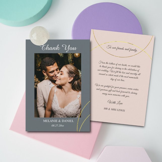 Tarjeta De Recepción Boda de anillos minimalistas Gracias (Subido por el creador)