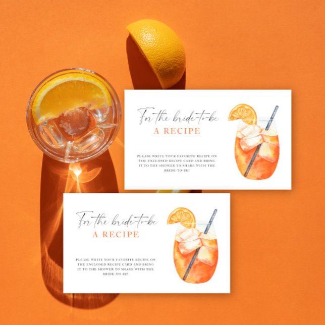Tarjeta De Recepción Boda de Aperol Spritz - Receta para que la novia s (Subido por el creador)