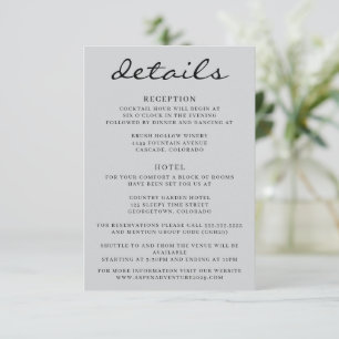 Tarjeta De Recepción Boda de árbol de águila gris