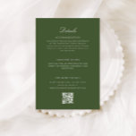 Tarjeta De Recepción Boda de árbol de palma de vintage Detalles del cód<br><div class="desc">Presentamos nuestra exquisita tarjeta de gabinete de detalles de boda verde oscuro con un código QR, diseñada para evocar la elegancia eterna de un paraíso tropical con encanto vintage. La elección del color y el tipo de letra no sólo realza la estética general, sino que también garantiza que los detalles...</div>