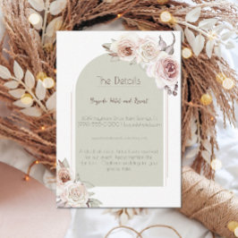 Tarjeta De Recepción Boda de Arco Rosa bohemio