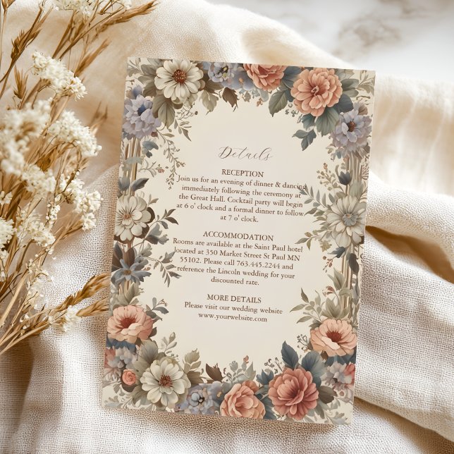 Tarjeta De Recepción Boda de Art Nouveau del Jardín Botánico (Subido por el creador)