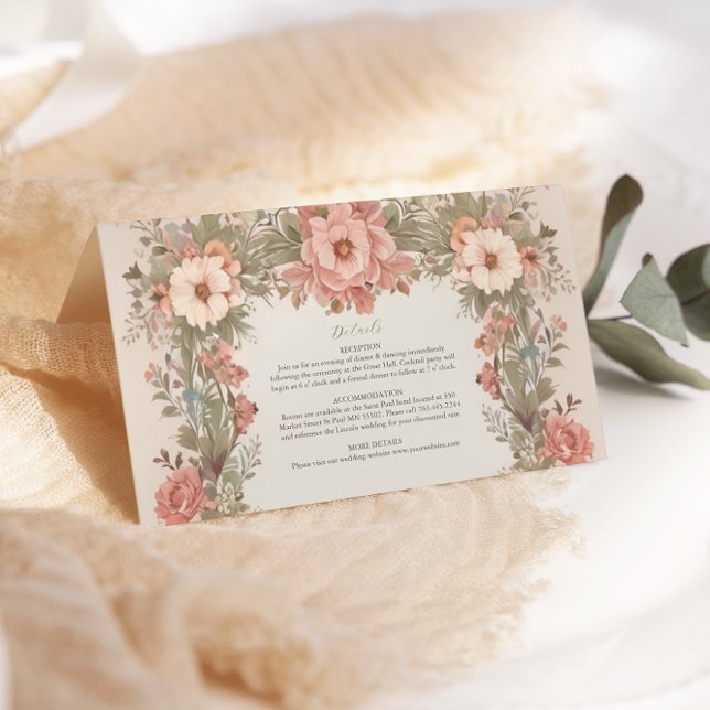 Tarjeta De Recepción Boda de Art Nouveau del Jardín Botánico (Subido por el creador)