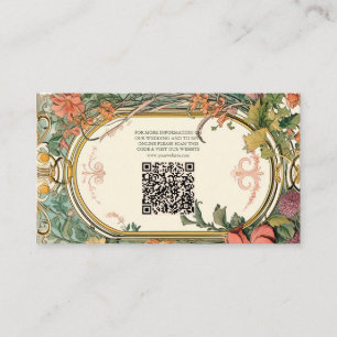 Tarjeta De Recepción Boda de Art Nouveau floral vintage