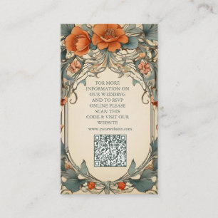 Tarjeta De Recepción Boda de Art Nouveau floral vintage