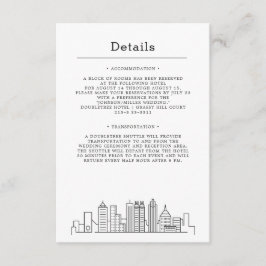 Tarjeta De Recepción Boda de Atlanta | Detalles del invitado