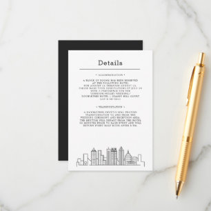 Tarjeta De Recepción Boda de Atlanta   Detalles del invitado