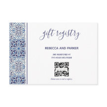 Boda de azulejos azules Regalo Registro de regalo