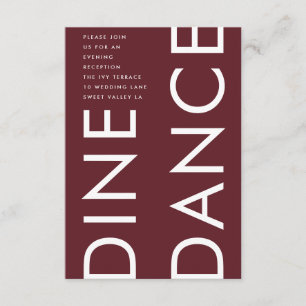 Tarjeta De Recepción Boda de baile moderno de los bailarines de los mon