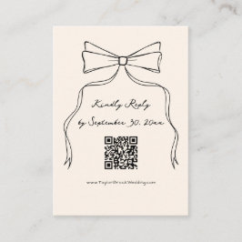 Tarjeta De Recepción Boda de barro negro de mano RSVP Código Qr