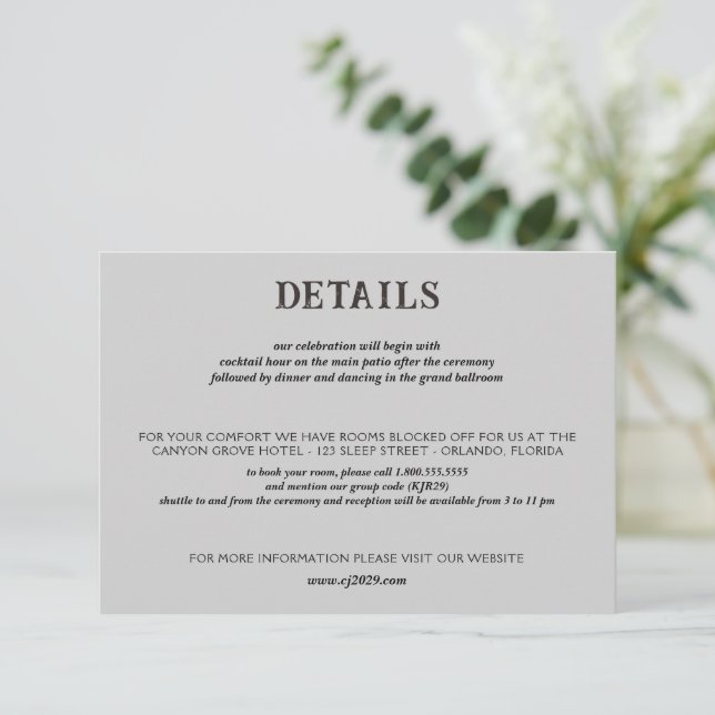 Tarjeta De Recepción Boda de Beach Couple (Anverso de pie)