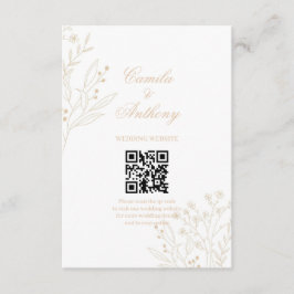 Tarjeta De Recepción Boda de Beige Corner Floral Boho