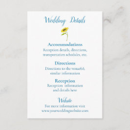 Tarjeta De Recepción Boda de belleza de girasol rústico