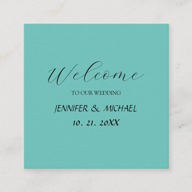 Tarjeta De Recepción Boda de bienvenida elegante de caligrafía (Anverso)
