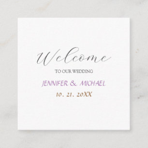 Tarjeta De Recepción Boda de bienvenida elegante de caligrafía
