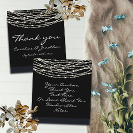 Tarjeta De Recepción Boda de Black Rustic String Lights
