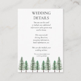 Tarjeta De Recepción Boda de bosque de pino acuarela