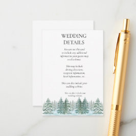 Tarjeta De Recepción Boda de bosque de pino acuarela