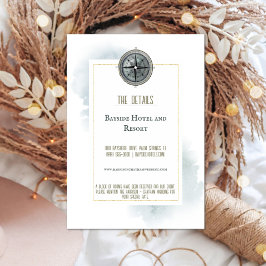 Tarjeta De Recepción Boda de brújula nautica vintage