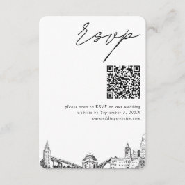 Tarjeta De Recepción Boda de búfalo Código RSVP QR moderno