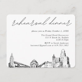 Tarjeta De Recepción Boda de búfalo de Nueva York elegante cena de ensa