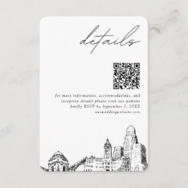 Tarjeta De Recepción Boda de búfalo Detalles modernos Código QR