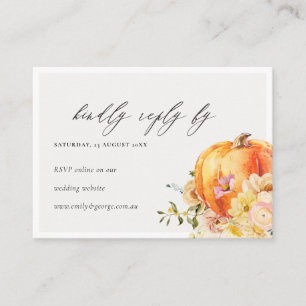 Tarjeta De Recepción Boda de calabaza de otoño en línea RSVP