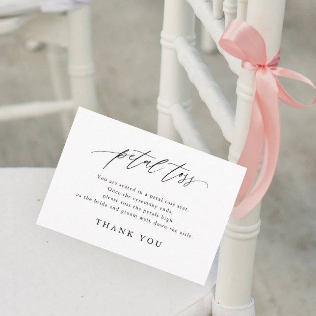 Tarjeta De Recepción Boda de caligrafía: desconexión de Petal Toss (Subido por el creador)