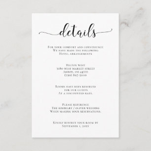 Tarjeta De Recepción Boda de caligrafía en blanco y negro de flores sil