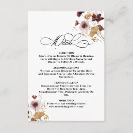 Tarjeta De Recepción Boda de caligrafía floral acuarela de flores silve