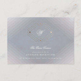 Tarjeta De Recepción Boda de caligrafía gris vintage de oro de deceno c