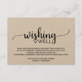 Tarjeta De Recepción Boda de caligrafía Kraft simple deseando lo mejor
