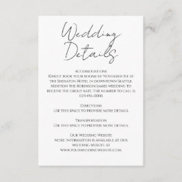 Tarjeta De Recepción Boda de caligrafía Minimalista moderna