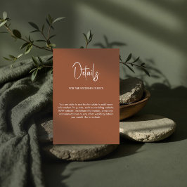 Tarjeta De Recepción boda de caligrafía minimalista terracotta