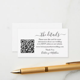 Tarjeta De Recepción Boda de caligrafía moderna Detalles del sitio web 