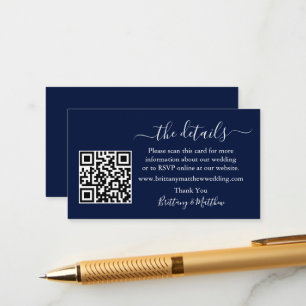 Tarjeta De Recepción Boda de caligrafía moderna Detalles sitio web QR B