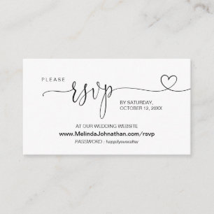 Tarjeta De Recepción Boda de caligrafía moderna en línea sitio web RSVP