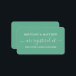 Tarjeta De Recepción Boda de caligrafía moderna Mint Green<br><div class="desc">Moderna tarjeta de inserción de Boda de escritura de caligrafía moderna. Neo Mint Green</div>
