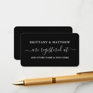Tarjeta De Recepción Boda de caligrafía moderna Registro negro