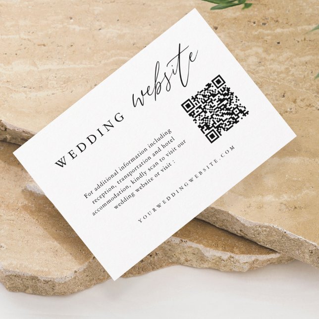 Tarjeta De Recepción Boda de caligrafía Página web de Boda de código QR (Subido por el creador)