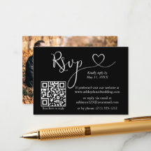 Boda de Calligraphy Heart QR RSVP