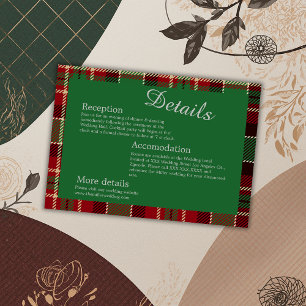 Tarjeta De Recepción boda de campo escocés verde