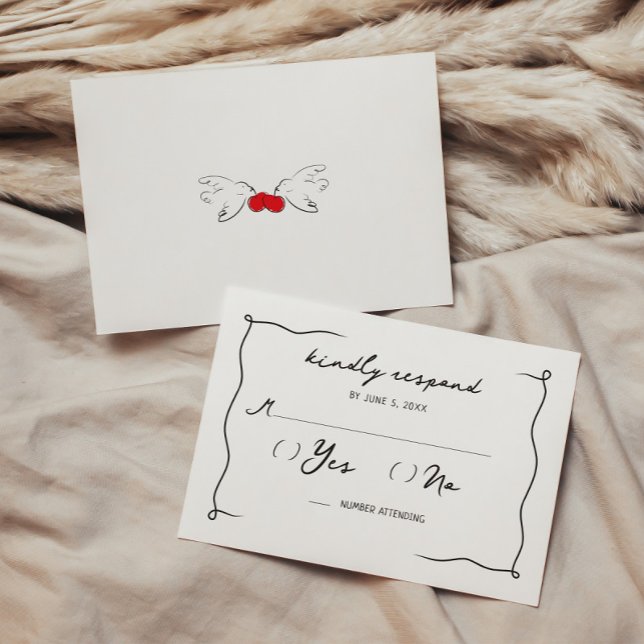 Tarjeta De Recepción Boda de cerezas manuscrito caprichoso (Subido por el creador)