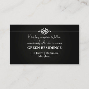Tarjeta De Recepción Boda de Chalkboard Inserción simple y elegante